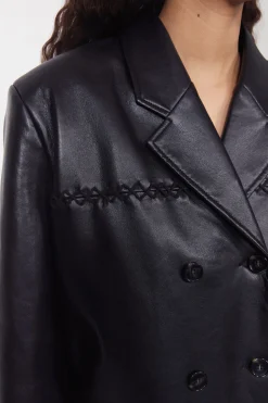 Carena Stitch Leather Blazer