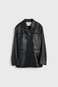 Carena Stitch Leather Blazer