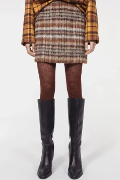 Seine Brushed Check Skirt