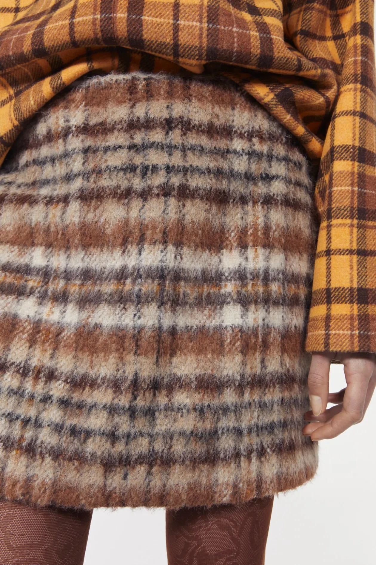 Seine Brushed Check Skirt