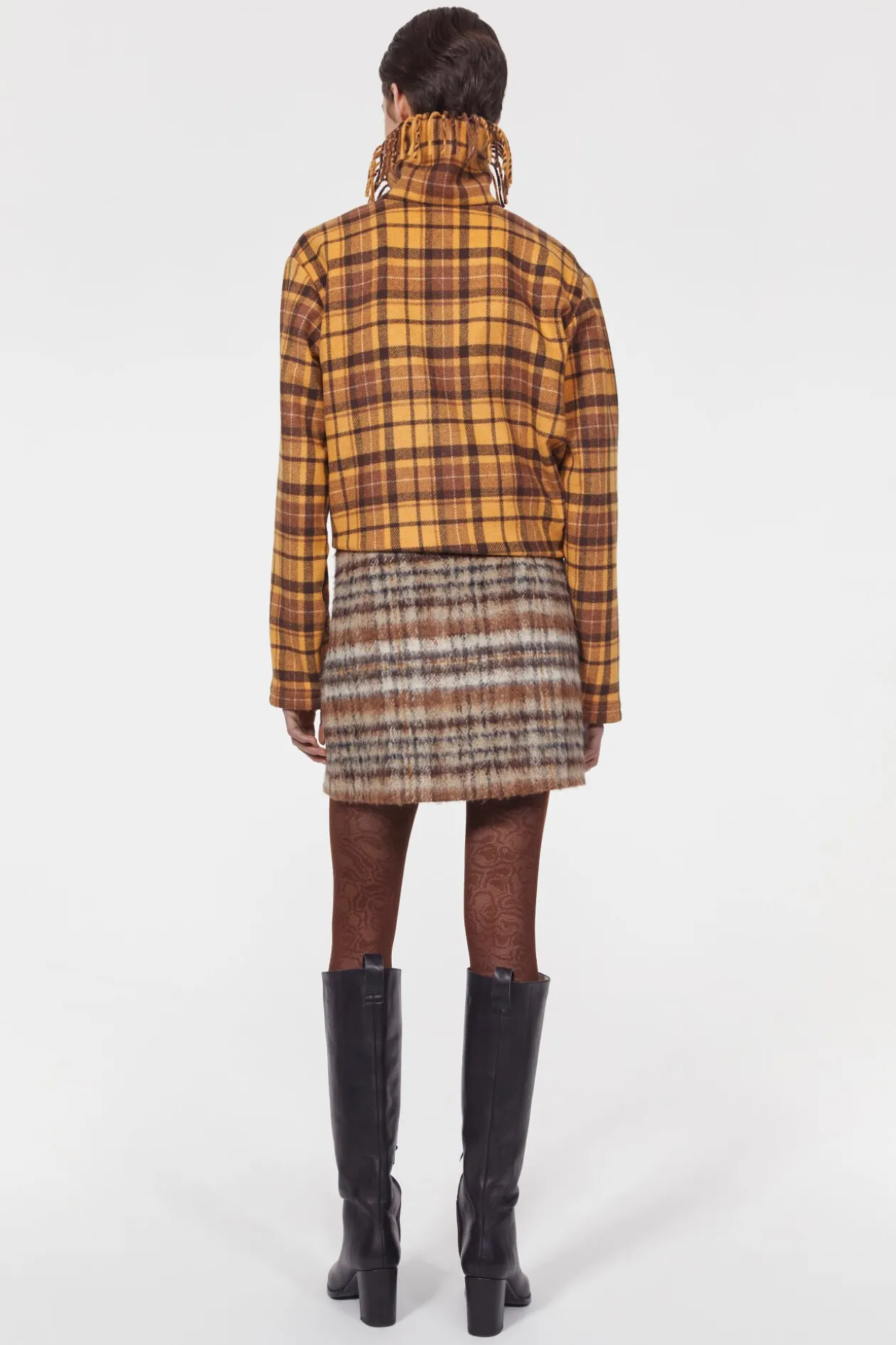 Seine Brushed Check Skirt