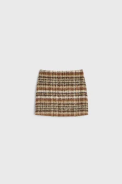 Seine Brushed Check Skirt